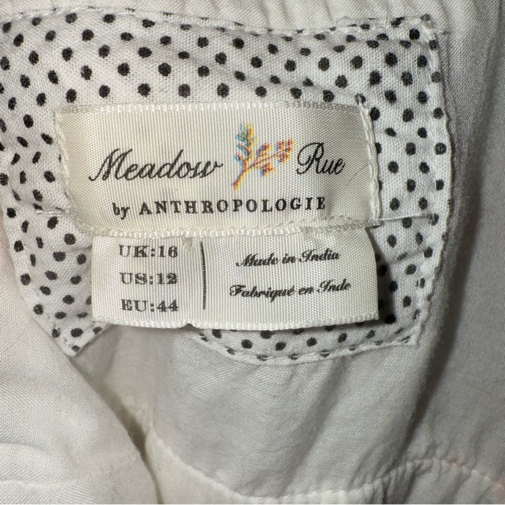 Women's Meadow Rue Dress Size 12 White Floral - Picture 10 of 15
